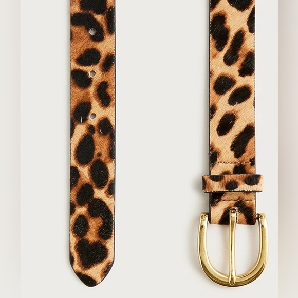 NWOT J. Crew Calf hair belt in leopard size M - Picture 2 of 4